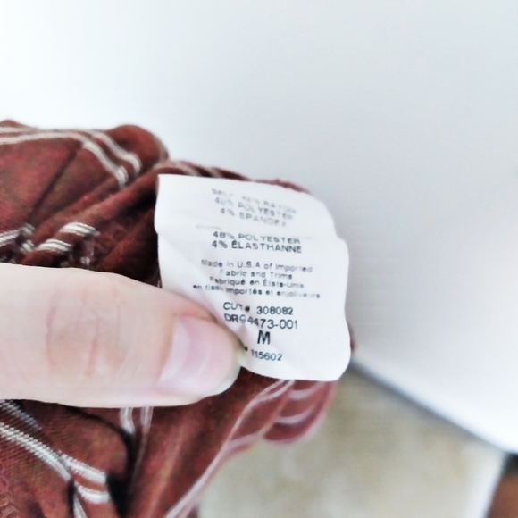 Lush Brown and White Striped Ruffle Tank Midi Dress Size Medium - Picture 5 of 6